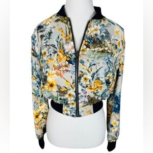 Zara Multicolor Floral Bomber Jacket Size XL